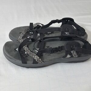 Skechers Women's Black and White Strappy Sport Sandals
